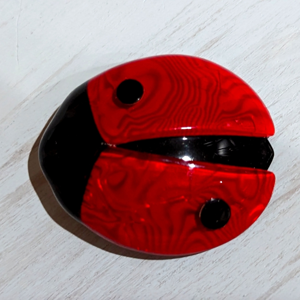 Lea Stein Ladybug Brooch